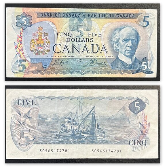 Canada 1973 $1, 1974 $2 & 1979 $5 Bill! 3 Bills in the Set! - Picture 9 of 16
